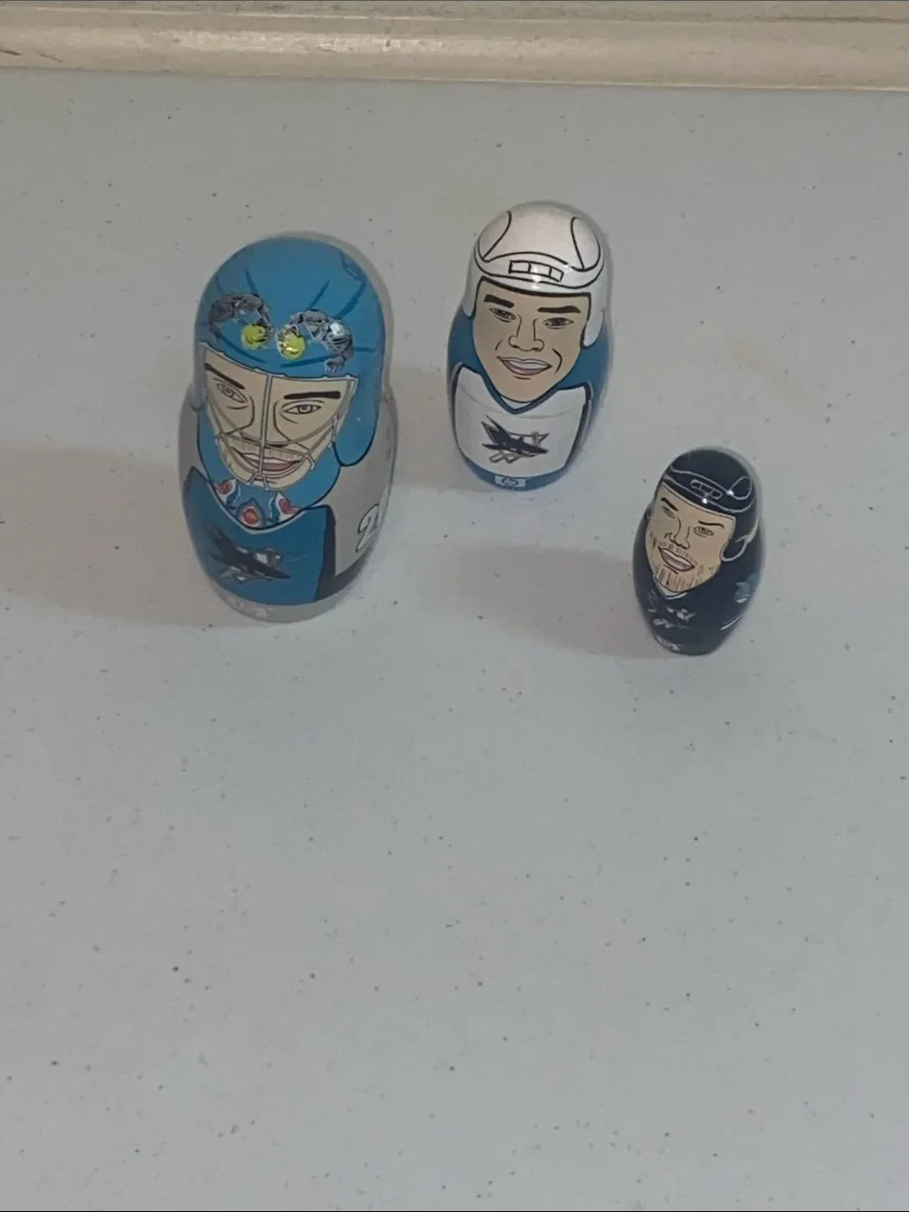HP Branded Blue and Gray Collectible Nesting Doll